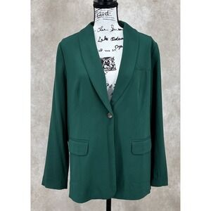 J Jill Boxwood Green Blazer Jacket Size Medium Stretch Career Casual NWT